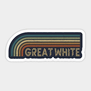 Great White Retro Stripes Sticker